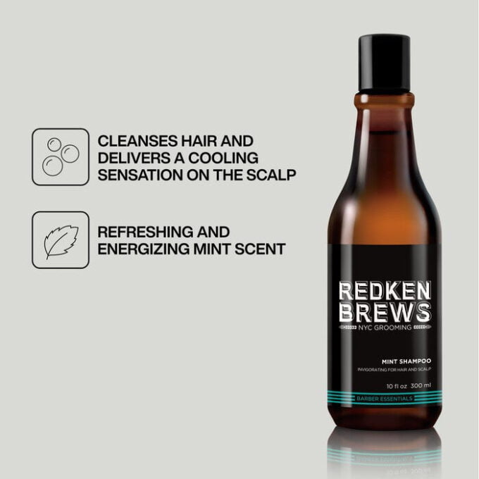 Redken Brews Mint Shampoo 300ml Halo Hair & Skin - bestkoreanskincare.com.au