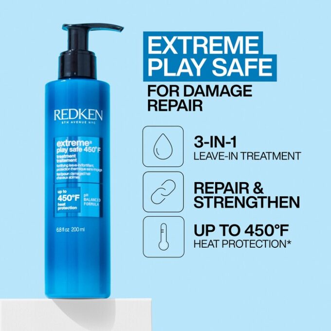 Redken Extreme Play Safe 3-in-1 Leave-In Treatment 200ml Halo Hair & Skin - bestkoreanskincare.com.au