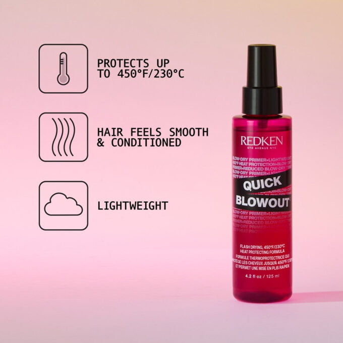 Redken Quick Blowout Lightweight Blow Dry Primer Spray 125ml Halo Hair & Skin - bestkoreanskincare.com.au