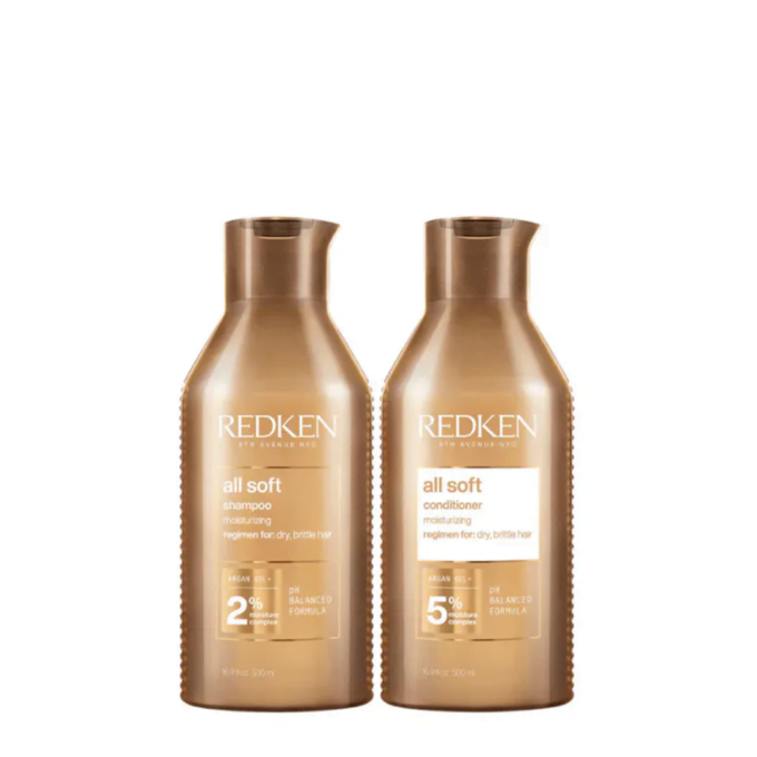 Redken All Soft Shampoo and Conditioner 500ml Bundle Halo Hair & Skin - bestkoreanskincare.com.au