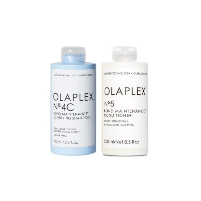 Olaplex No.4C Bond Maintenance Clarifying Shampoo 250ml and No.5 Conditioner 250ml Bundle Halo Hair & Skin - bestkoreanskincare.com.au