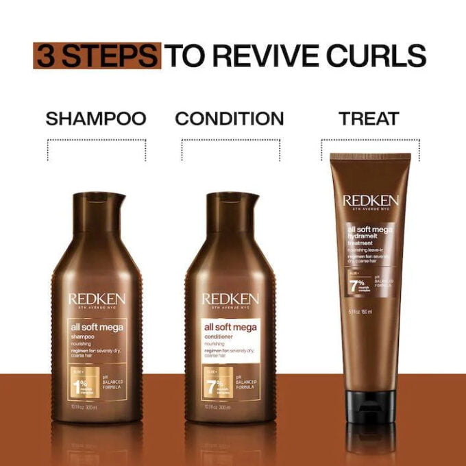 Redken All Soft Mega Curls Shampoo 300ml Halo Hair & Skin - bestkoreanskincare.com.au